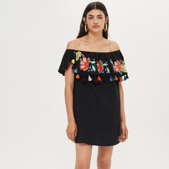 TOPSHOP Off-Shoulder Sundress (Embroidered) - Picture 4 of 8